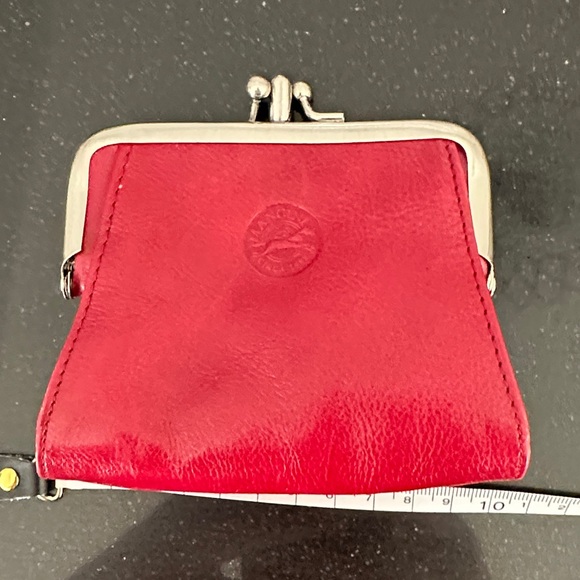 Vintage Kisslock Coin Purse Red Genuine Leather SO AUTHENTICALLY VINTAGE. - Picture 6 of 9